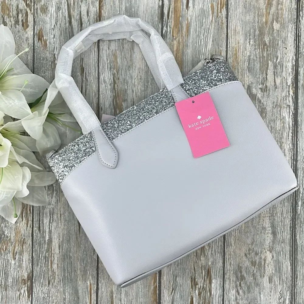 Kate Spade Flash Glitter Satchel Hand Bag Crossbody Purse